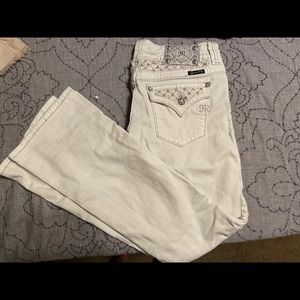 White Miss Me bootcut pants